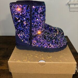Classic Ugg short stellar sequins boot purple-8w